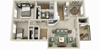 The Pointe Apartments 2x2 A Renovated Floor Plan